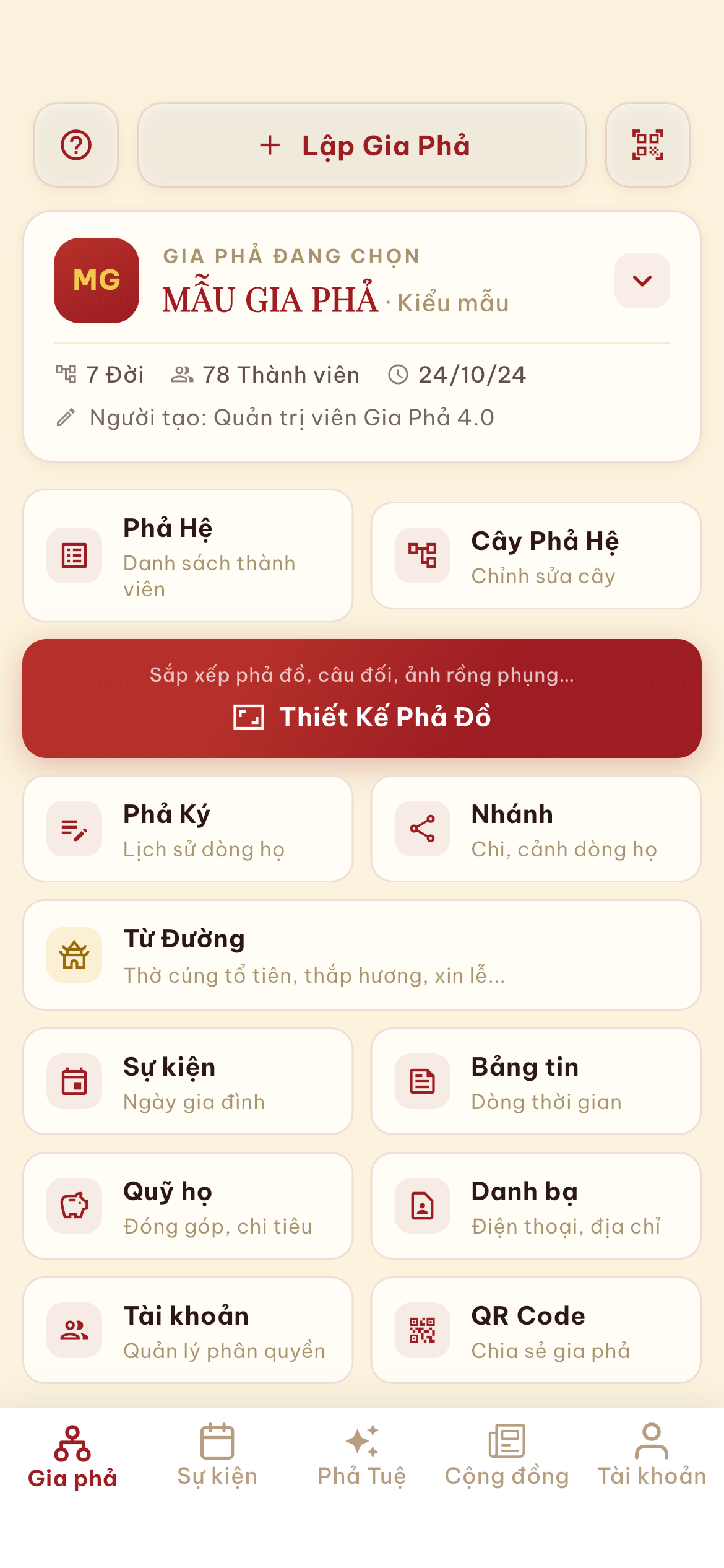 Trang gia phả